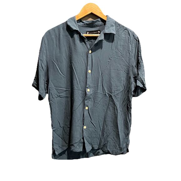 AllSaints Blue Relaxed Fit Short Sleeve Men's Casual Button Down Shirt Size M - Picture 1 of 4